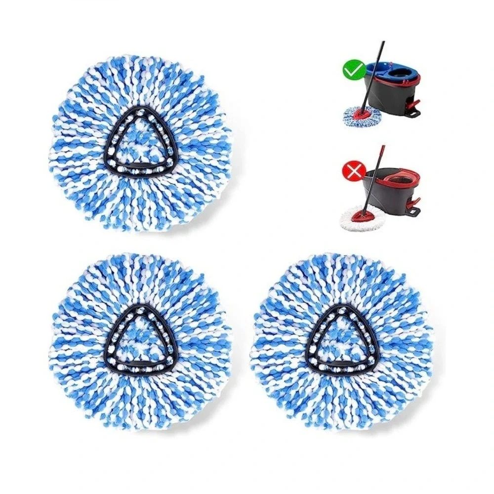 New 3 Pack Mop Head Replacement for O Cedar Rinse Clean Mop Replace Head, Spin M